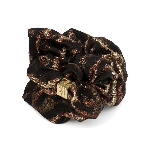 Ganni Ganni Metallic Cloque Scrunchie B3020039