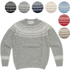 Harley of Scotland ハーレーオブスコットランド ノルディック柄 クルーネックセーター レディース YOKE CREW NECK SWEATER SUPERSOFT L3170 ウール100%