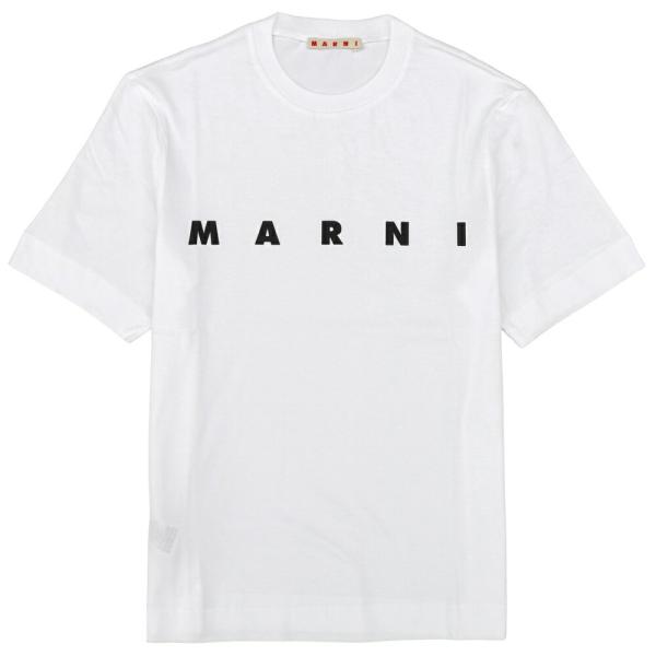 MARNI マルニ キッズ ロゴ半袖Tシャツ クルーネック MT135U M002MV ホワイト レ...