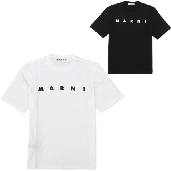 MARNI マルニ キッズ ロゴ半袖Tシャツ クルーネック MT290F M01601 ブラック ホ...