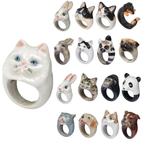 NACH ナッシュ ポーセリン リング 磁器指輪 B PORCELAIN RINGS ラビット 三毛...