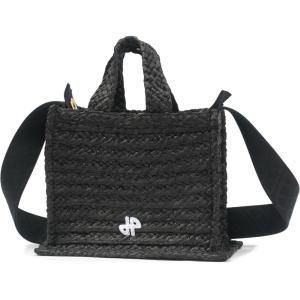 PATOU パトゥ ラフィア スモールトートバッグ PATOU SMALL TOTE BAG ショルダーバッグ AC0440140 999B BLACK｜daytripper