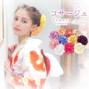 浴衣 ヘアアクセサリー 花 レディース 着物 コサージュ 造...