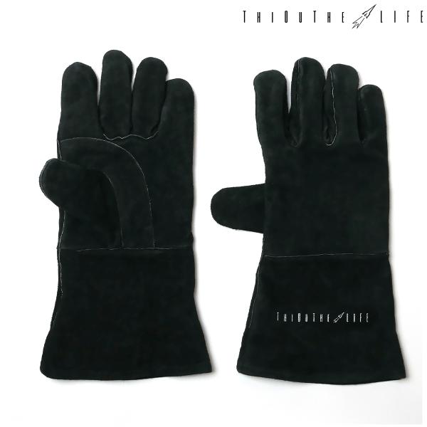 シアザライフ 耐熱グローブ 耐熱手袋 アウトドアグローブ レザーグローブ 耐熱250℃ 牛革