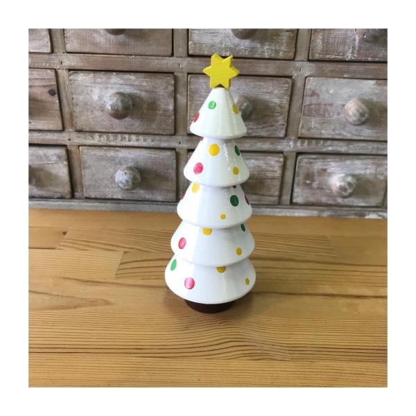 現品限り！積み木 ツリー（ホワイト）　クリスマス【ネコポス便不可×】