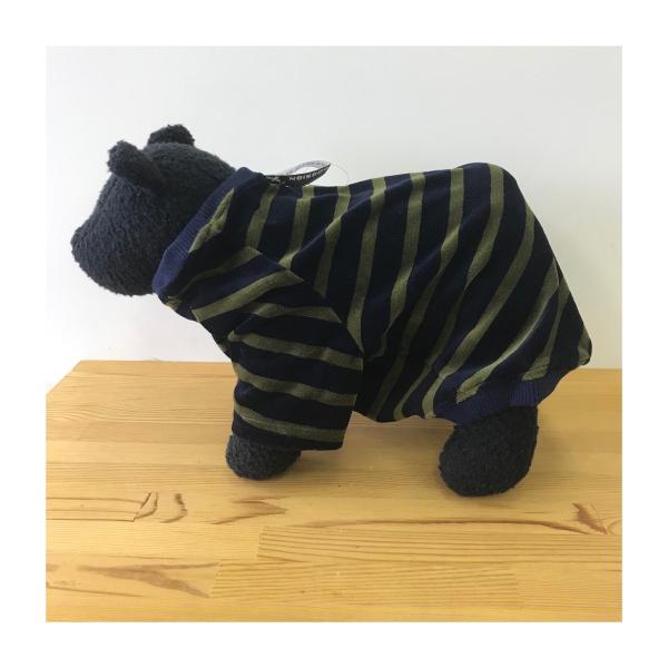 犬の服　ベロアボーダースウェット　FBM　ネイビー×グリーン　犬　服【ネコポス便可〇】