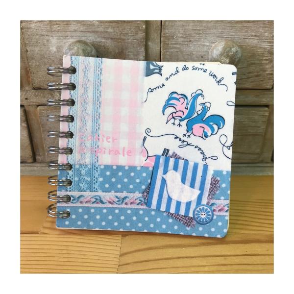 リングノートS・コラージュ  バード【ネコポス便可〇】