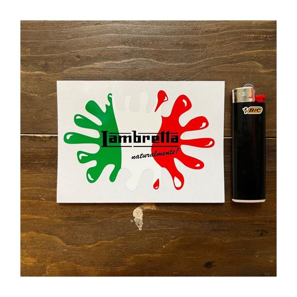 【ネコポス発送可能】英国バイクステッカー Lambretta Naturalmentel Splat...