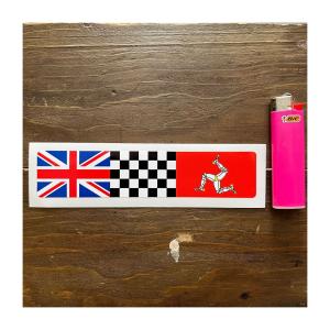 【ネコポス便発送可能】マン島ステッカー Combination Union Jack, Chequered, & Isle of Man Flag Sticker #202｜dbms