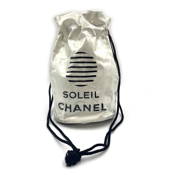 シャネル CHANEL SOLEIL 巾着ビニールバッグ ノベルティ 非売品 防水 ホワイト 白 送...