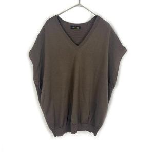 デプレ DES PRES レーヨンニット Vネック ざっくり編み 光沢 透け感 とろみ ライトグレー 送料無料 i0213n0078 中古 古着 ブランド古着DB デプレ DES PRES レーヨンニット Vネック ざっくり編み 光沢