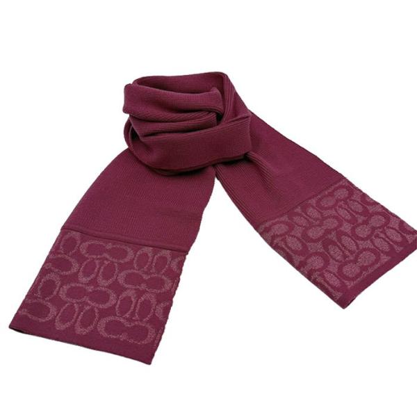 COACH コーチ マフラー ニット ストール 防寒 ボルドー 送料無料 i0410wq0345 中...