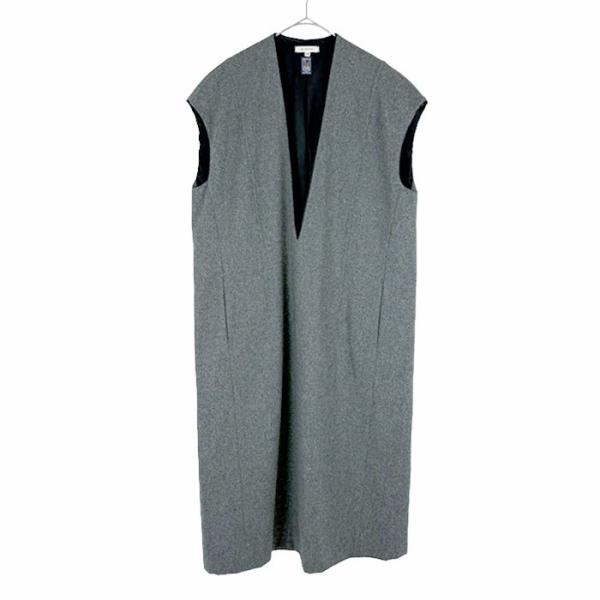 BLAMINK ブラミンク ノースリーブ ワンピース グレー 36 レディース Vネック ウール 送...