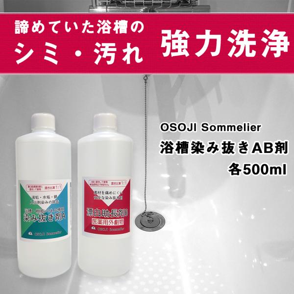 【 送料無料 】OSOJI Sommelier 浴槽染み抜きA液B液セット 500ml 2・3回用 ...