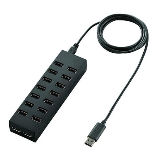 納期お問い合わせ エレコム U2H-Z16SBK [ブラック][USBハブ]USBHUB2.0/Zシ...