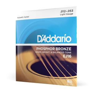 D'Addario ダダリオ アコースティックギター弦 フォスファーブロンズ Light .012-.053 EJ16 国内正規品｜dck