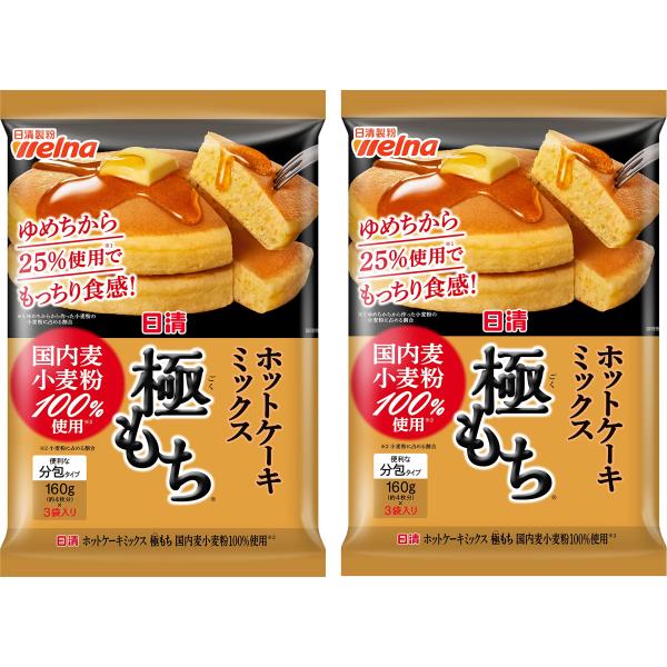 日清製粉ウェルナ ホットケーキミックス 極もち 国内麦 小麦粉 100% 使用 480g ×2個