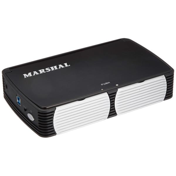 MARSHAL 冷却ファン搭載 ワンプッシュで開閉可能な3.5インチHDDケース 最大8TB対応 C...