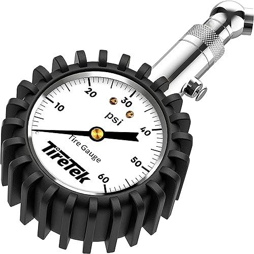 TireTek タイヤ圧力ゲージ 0-60PSI - 車、SUV、トラック、オートバイ用タイヤゲージ...