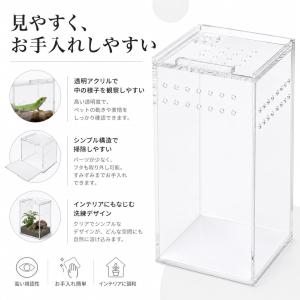 爬虫類両生類 アクリル飼育ケージ(7.5x7....の詳細画像2