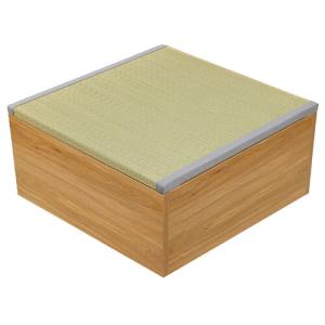 大島屋 畳収納ボックス/上蓋い草(縁カラーはグレー) ナチュラル/サイズ約60×60×30cm｜dcmonline