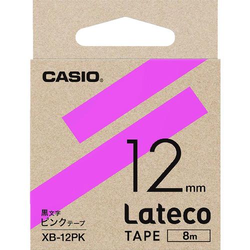 カシオ ラテコ（Ｌａｔｅｃｏ）専用詰め替えテープ　１２ｍｍ　ピンクテープに黒文字/XB12PK ピン...