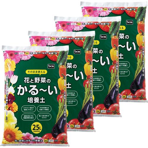 DCM 【ケース販売】4袋セット 花と野菜のかるーい培養土/25L 4個販売