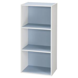 DCM カラーボックス 3段/DCM-FCB9045 BW ブルーホワイト/41.5×29×88.4cm