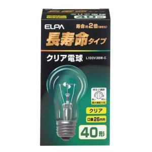 ELPA クリア電球　長寿命タイプ　E26/L100V38W-C クリア/40W｜dcmonline