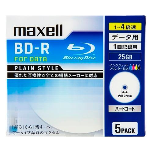 maxell データ用BD-R　ひろびろ美白レーベルディスク　25GB/BR25PPLWPB.5S ...