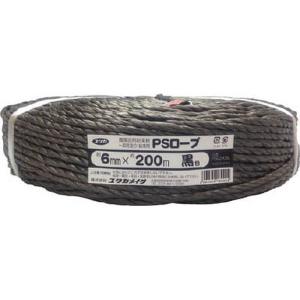 ユタカメイク PSロープ/PS6200BL 黒色/6mm×200m