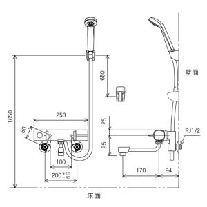 KVK サーモシャワー1.6mメタルホース付/FTB100KMH｜dcmonline