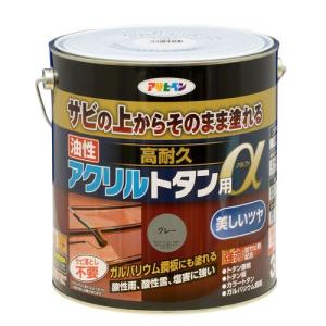 アサヒペン 油性 高耐久 アクリル トタン用 α/3kg グレー｜dcmonline