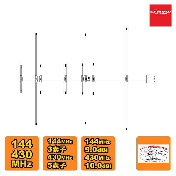 A1430S8 ダイヤモンド 144/430MHz帯デュアルバンド8素子ビームアンテナ