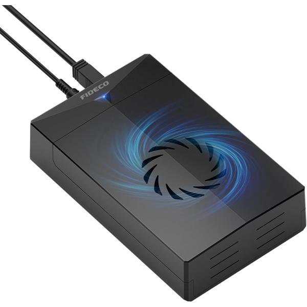 hdd ケース FIDECO ハードドライブエンクロージャ 冷却ファン付 3.5 または 2.5 イ...