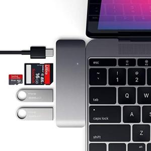 Satechi パススルー マルチ USB ハブ Type-C Macbook 12インチ用 USB3.0 3in1 USB-C 充電ポート コンボハ