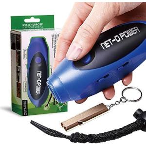 ネットオー (NET-O) 電子ホイッスル (3段階 3種類のホイッスル音) 新モデル 単4電池付き (ブルー)