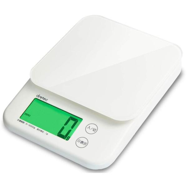 ドリテック デジタルスケール「バルケット」 5kg ホワイト KS-513WT