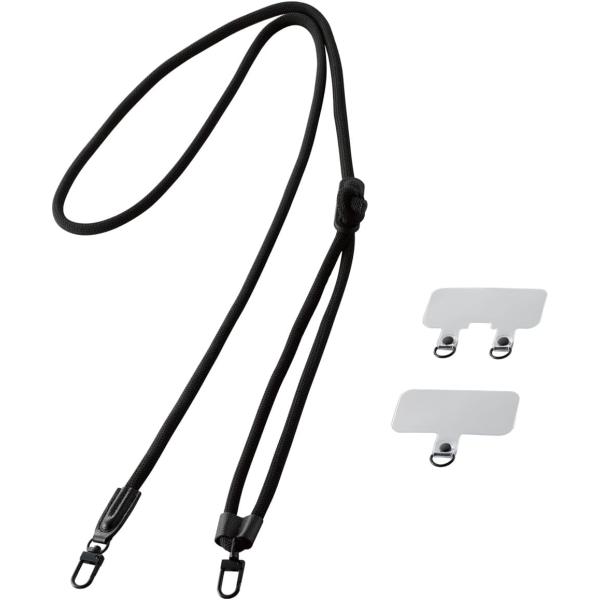 [エレコム] スマホショルダー ショルダーストラップ 肩掛け ストラップホールシート付属 丸紐 6m...