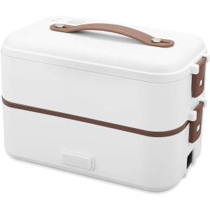 トレードワン おひとり様お弁当箱炊飯器 2段式 ホワイト 90058