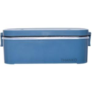 THANKO 炊飯器 小型 一人用 おひとりさま用超高速弁当箱炊飯器 白色/さくら色/藍色 (藍色)