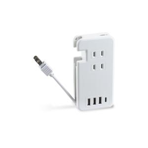USB-PD対応充電ポート付き モバイル電源タップ コンセント3口＋USB-A×3口+Type-C×...