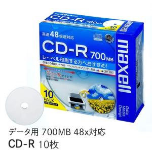 maxell データ用 CD-R 700MB 48倍速対応 インクジェットプリンタ対応ホワイト(ワイド印刷) 10枚 5mmケース入 CDR700S.WP.S1P10S｜ddshop