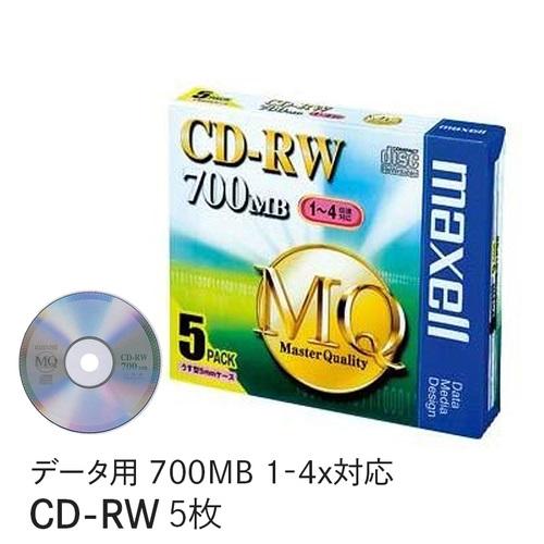 maxell データ用 CD-RW 700MB 4倍速対応 5枚 5mmケース入 CDRW80MQ....