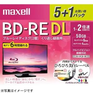 マクセル 2倍速対応 BD-RE DL 5+1枚 50GB BEV50WPE.5+1S｜ddshop