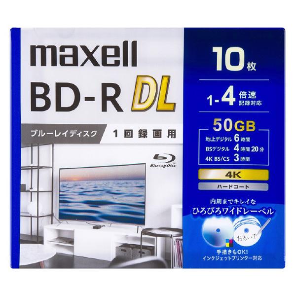 マクセル 録画用BD-R DL 10枚 50GB インクジェットプリンター対応 BRV50WPG.1...