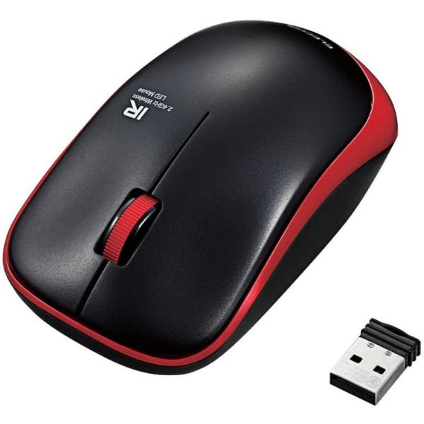 エレコム 3ボタンワイヤレスマウス レッドM-IR07DRRD