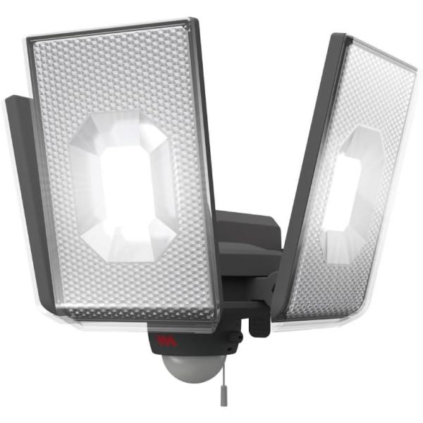 あすつく 最短 翌日配送 ムサシ 12.5W×3灯スライド型LEDセンサーライト LED-AC305...