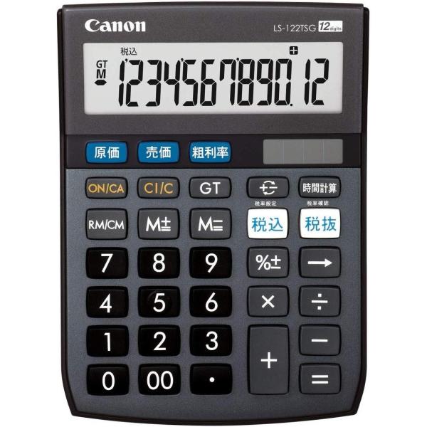 Ｃanon 電卓 12桁 ミニ卓上サイズ 時間計算 商売計算機能 LS-122TSGSOB