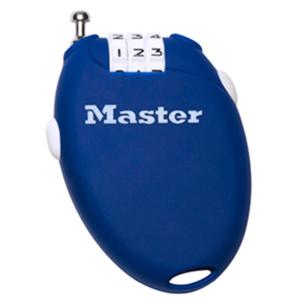 Master Lock 正規輸入品 ダイヤル式リトラクトケーブルロック(暗証番号ロック) 61cm ブルー 4603JADBLU Ｔ｜ddshop